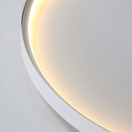 Modern Minimalist Disk Metal Ceiling Light Fixture - White/Black Led Flush Mount 12/16/19.5 Wide