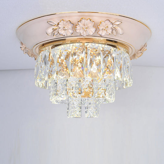 Minimalist Crystal Block Led Ceiling Fixture - Beige/Blue 12’/14’/18’ Wide Beige / 14’