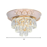 Minimalist Crystal Block Led Ceiling Fixture - Beige/Blue 12/14/18 Wide