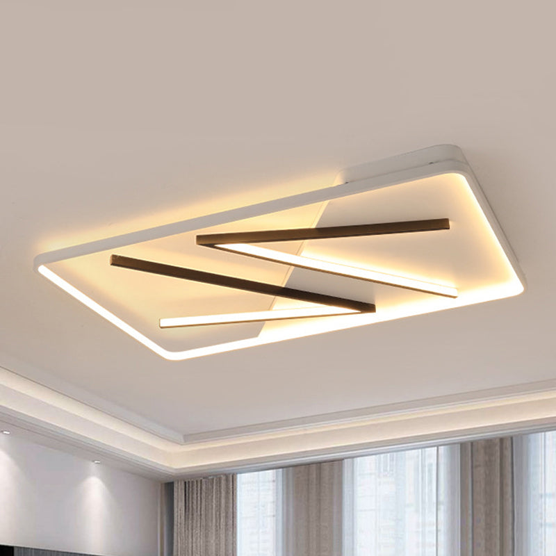 Modern Acrylic Double V - Shape Ceiling Lamp Black And White Led Flush Mount Light With Stepless