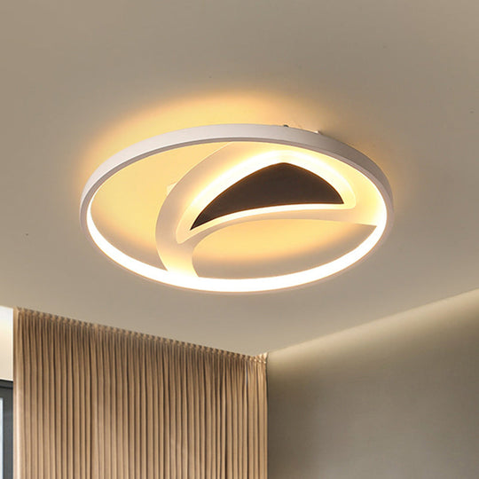 16’/20.5’ Modern Geometric Ceiling Light Fixture – Black & White Acrylic Led