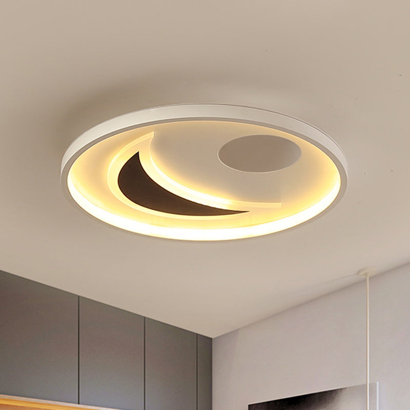 Minimalistic Geometric Acrylic Ceiling Mount Led Flush Light - Black & White-16.5’/20.5’ Wide