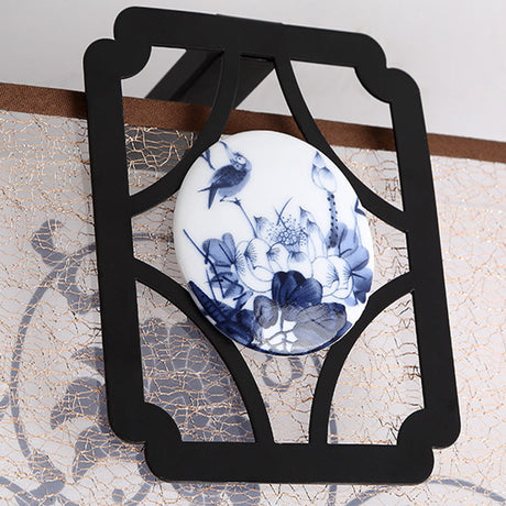 Traditional Black Flush Mount Ceiling Light With Square Fabric Shade