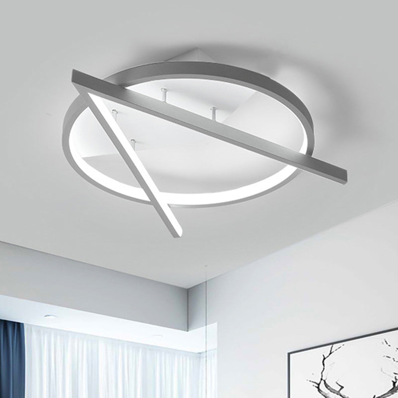 Minimalist Gray Led Flush Light - Acrylic V-Shape Ceiling Mount Fixture Warm/White 16.5’/20.5’