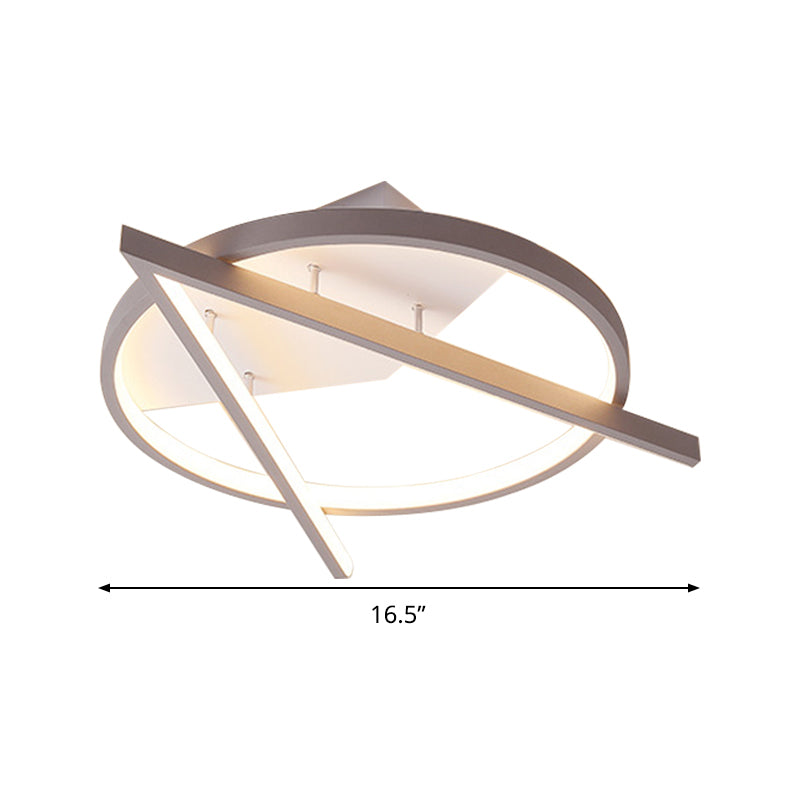 Minimalist Gray Led Flush Light - Acrylic V-Shape Ceiling Mount Fixture Warm/White 16.5’/20.5’ Wide