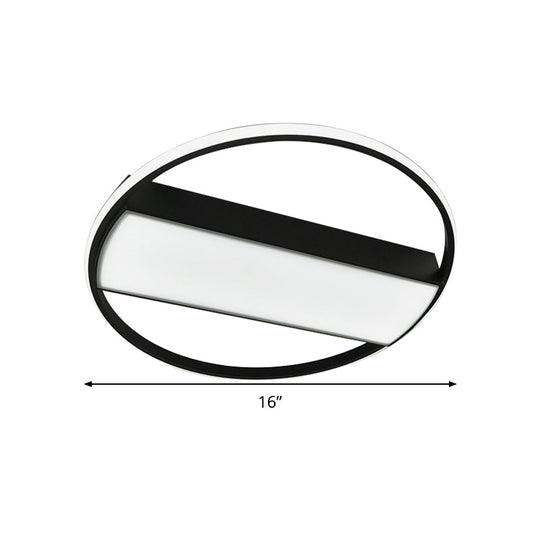 Modern Acrylic Led Ceiling Light For Stairway - Rectangle Flush Mount In Black Or White 16-24 Wide