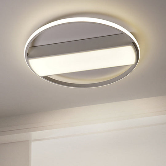 Modern Acrylic Led Ceiling Light For Stairway - Rectangle Flush Mount In Black Or White 16-24’