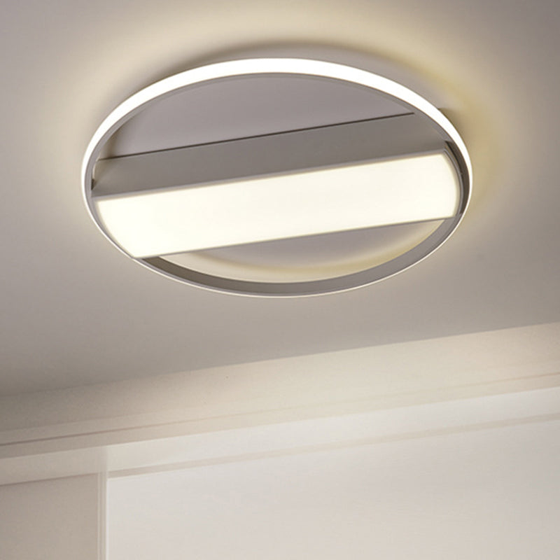 Modern Acrylic Led Ceiling Light For Stairway - Rectangle Flush Mount In Black Or White 16-24 Wide /