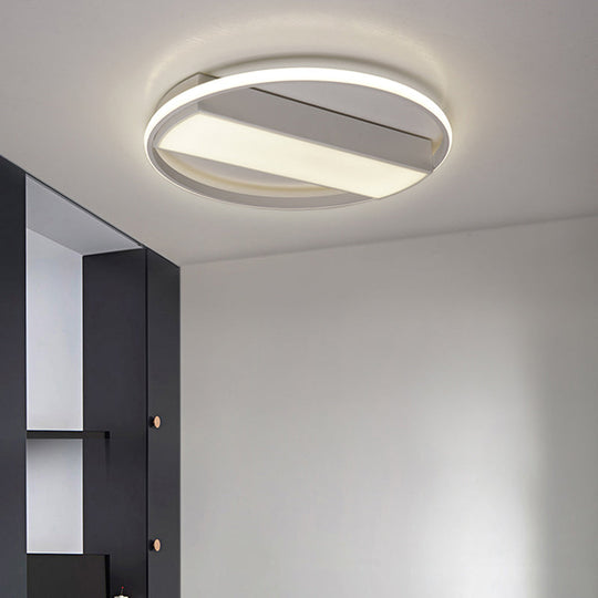 Modern Acrylic Led Ceiling Light For Stairway - Rectangle Flush Mount In Black Or White 16-24’ Wide