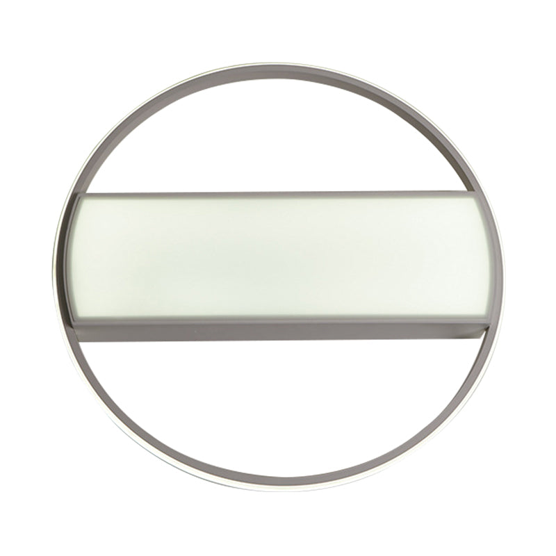 Modern Acrylic Led Ceiling Light For Stairway - Rectangle Flush Mount In Black Or White 16-24 Wide