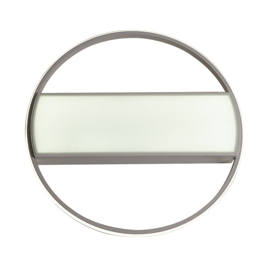 Modern Acrylic Led Ceiling Light For Stairway - Rectangle Flush Mount In Black Or White 16-24 Wide