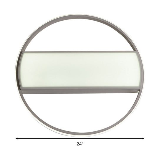 Modern Acrylic Led Ceiling Light For Stairway - Rectangle Flush Mount In Black Or White 16-24’ Wide