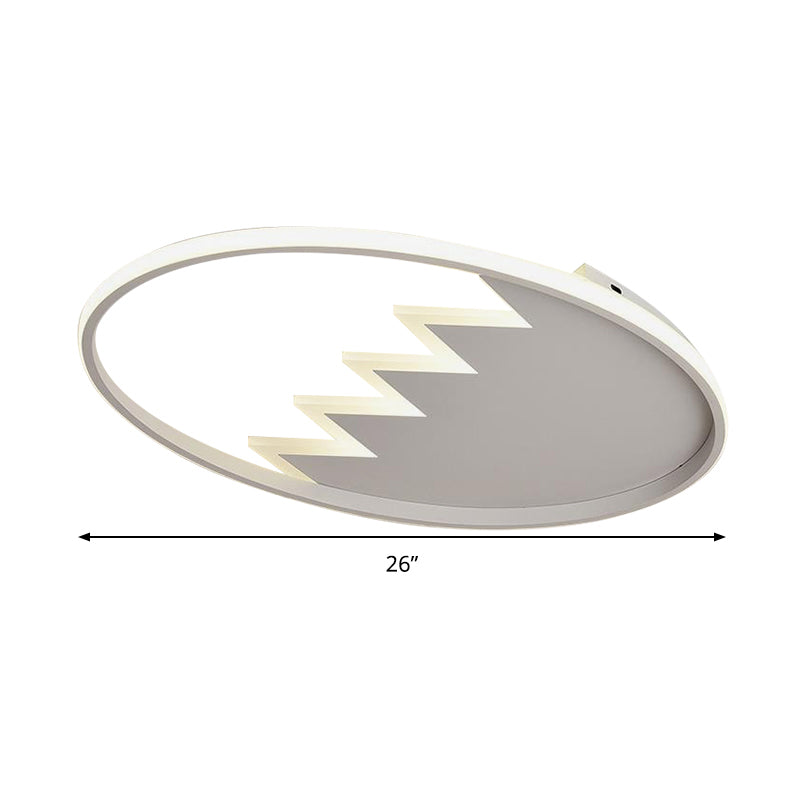 Contemporary Acrylic Round Ceiling Light 22/26 Wide Black/White Led Flush Mount Fixture With Remote