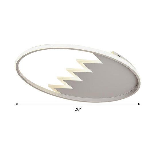 Contemporary Acrylic Round Ceiling Light 22’/26’ Wide Black/White Led Flush Mount Fixture With