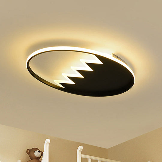 Contemporary Acrylic Round Ceiling Light 22’/26’ Wide Black/White Led Flush Mount Fixture With