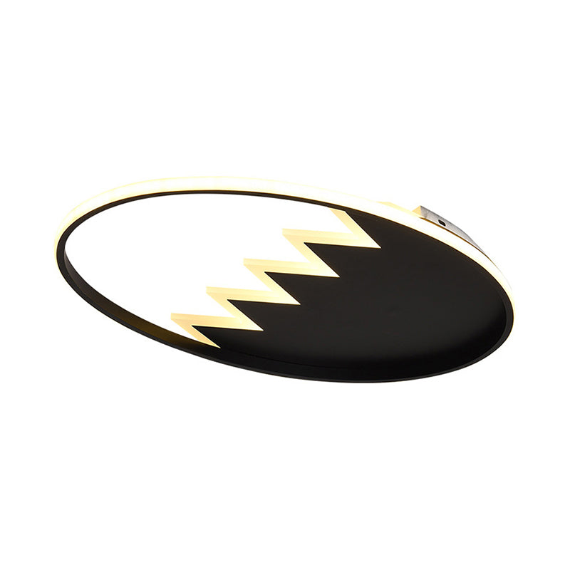 Contemporary Acrylic Round Ceiling Light 22’/26’ Wide Black/White Led Flush Mount Fixture With