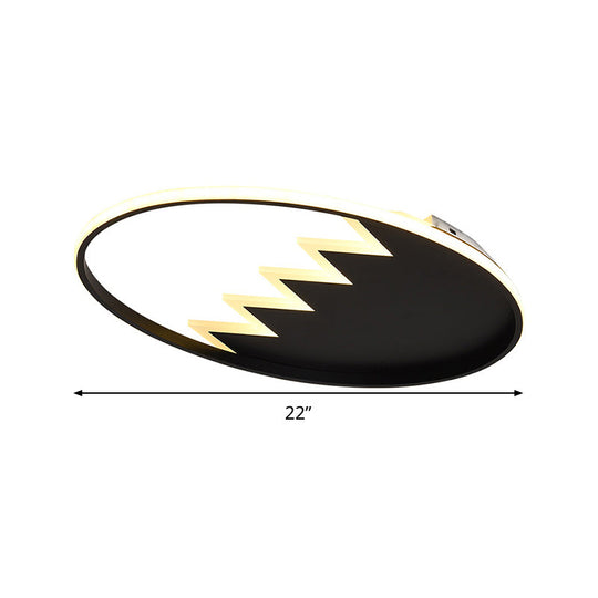 Contemporary Acrylic Round Ceiling Light 22/26 Wide Black/White Led Flush Mount Fixture With Remote
