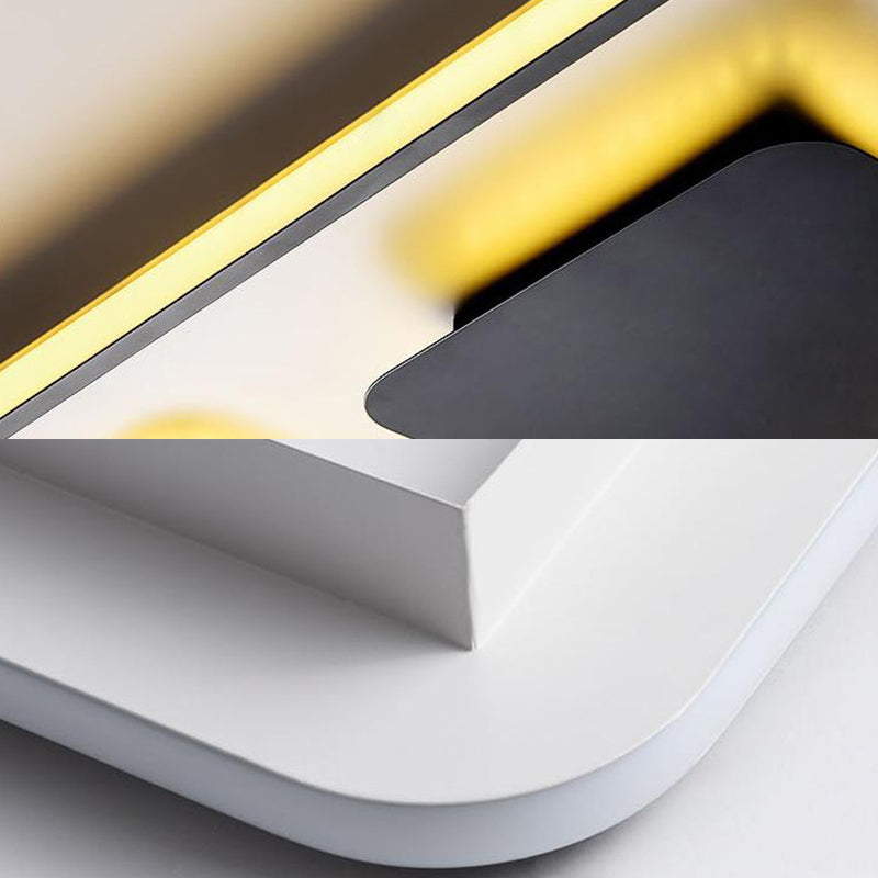 Modern Led Ceiling Light With Black & White Acrylic Shade - Warm/White