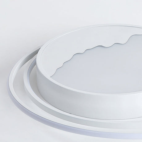 Macaron Grey/White Drum Acrylic Flush Mount Led Ceiling Light - 19.5/23.5 Wide Perfect For Bedrooms