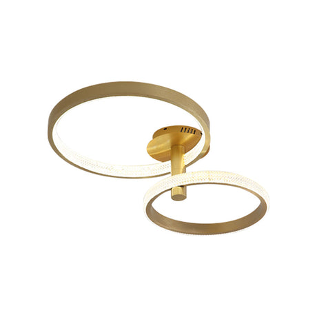 Modern Rotatable Led Semi-Flush Ceiling Lamp In Warm/White/Natural Light 25.5/33.5 L