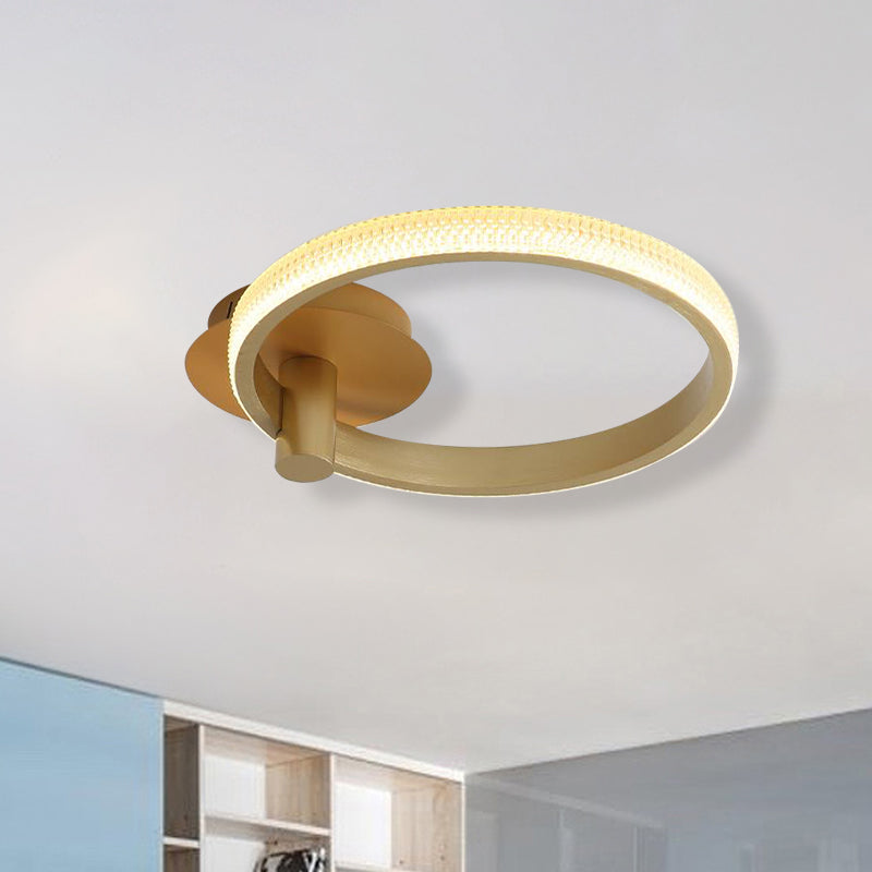 Modern Led Ceiling Light - Acrylic Gold 18’/22’ For Bedroom Warm/White/Natural Options / 18’ Natural