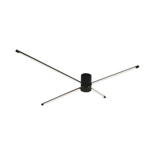 Modern Sputnik Acrylic Semi Mount Led Ceiling Light Fixture - 35.5’/39’ Width Black
