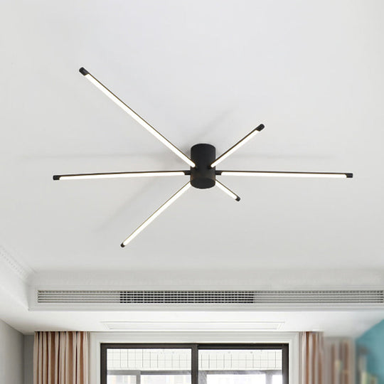 Modern Sputnik Acrylic Semi Mount Led Ceiling Light Fixture - 35.5’/39’ Width Black / 39’