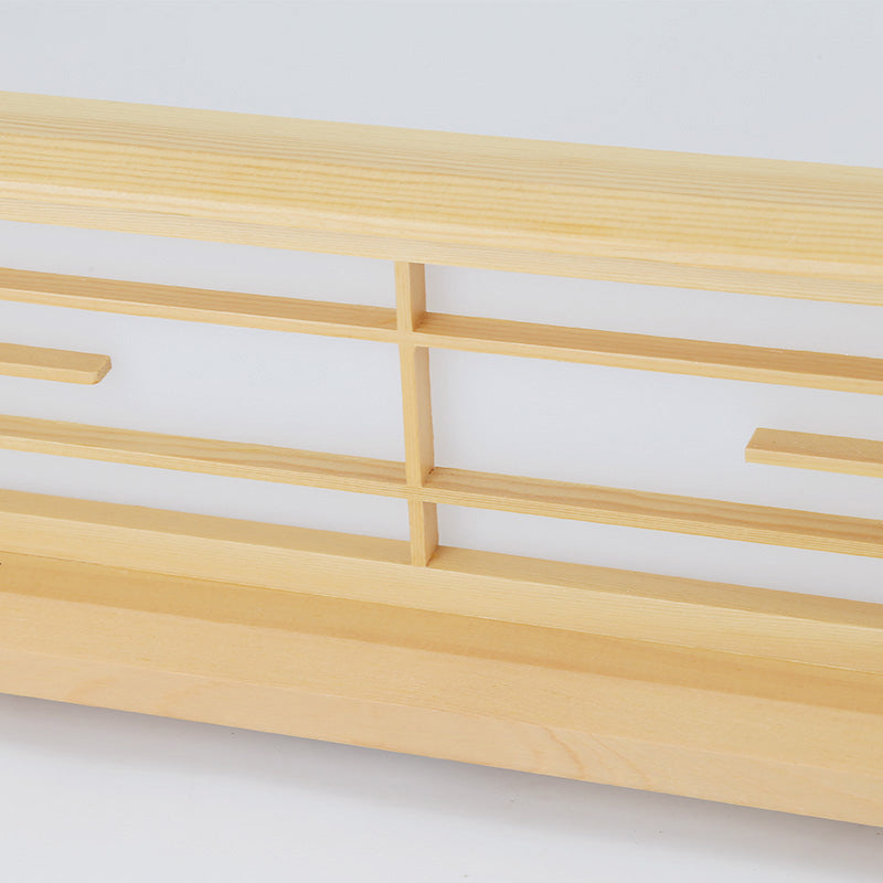 Natural Wood Led Ceiling Light Fixture - Simple Box Flush Lighting For Bedroom (14’/18’/21.5’