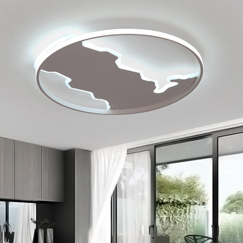 Minimalist Circle Flush Acrylic Led Ceiling Light In White 16.5’/20.5’ Wide - Bedroom Fixture /