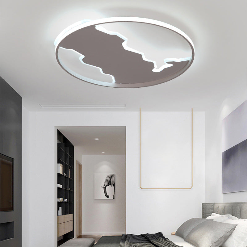 Minimalist Circle Flush Acrylic Led Ceiling Light In White 16.5’/20.5’ Wide - Bedroom Fixture
