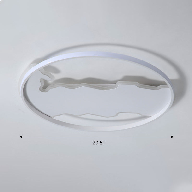 Minimalist Circle Flush Acrylic Led Ceiling Light In White 16.5’/20.5’ Wide - Bedroom Fixture