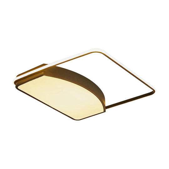 Contemporary Geometric Flush Light Fixture - 21.5’/37.5’ Wide Acrylic Black Led Ceiling Lamp