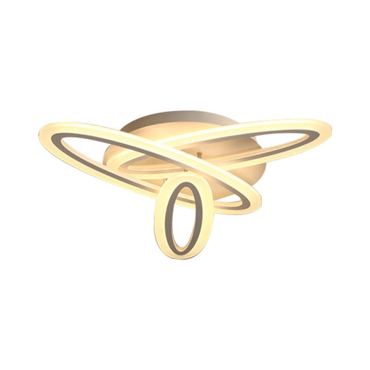 Sleek Acrylic Semi Flush Ceiling Light - Oval Shape 31.5’/47’ Width 3/5 Bulb Options Warm/White