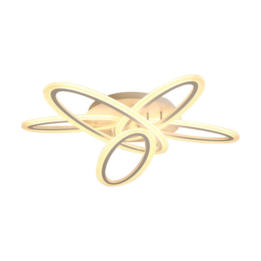 Sleek Acrylic Semi Flush Ceiling Light - Oval Shape 31.5’/47’ Width 3/5 Bulb Options Warm/White