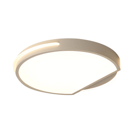 16’/19.5’ White Round Ceiling Mounted Led Flush Light Fixture Metal Construction Simple Style
