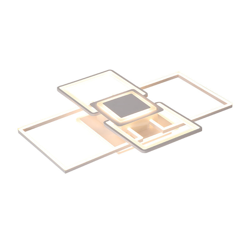 Simple Acrylic Led Flush Mount Ceiling Light Fixture - 21.5’/25.5’/31.5’ Wide White/Coffee