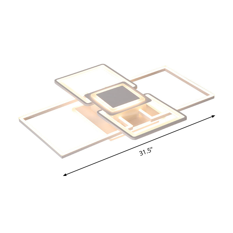 Simple Acrylic Led Flush Mount Ceiling Light Fixture - 21.5/25.5/31.5 Wide White/Coffee Warm/White