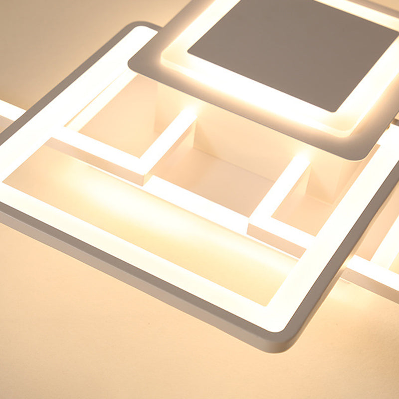 Simple Acrylic Led Flush Mount Ceiling Light Fixture - 21.5’/25.5’/31.5’ Wide White/Coffee