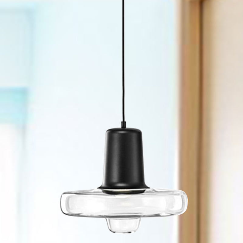 Moderne Pendelleuchte Gyro aus klarem Glas – Schwarz/Champagner/Roségold, 1 Leuchte – 20,3 cm/26,7 cm/33 cm breit