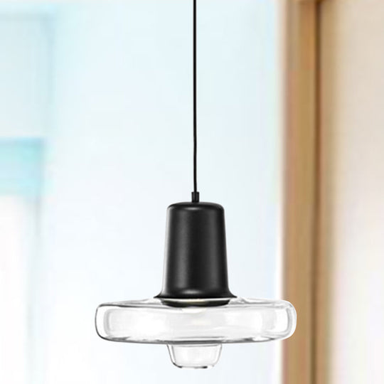 Moderne Pendelleuchte Gyro aus klarem Glas – Schwarz/Champagner/Roségold, 1 Leuchte – 20,3 cm/26,7 cm/33 cm breit