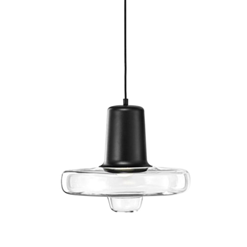 Moderne Pendelleuchte Gyro aus klarem Glas – Schwarz/Champagner/Roségold, 1 Leuchte – 20,3 cm/26,7 cm/33 cm breit
