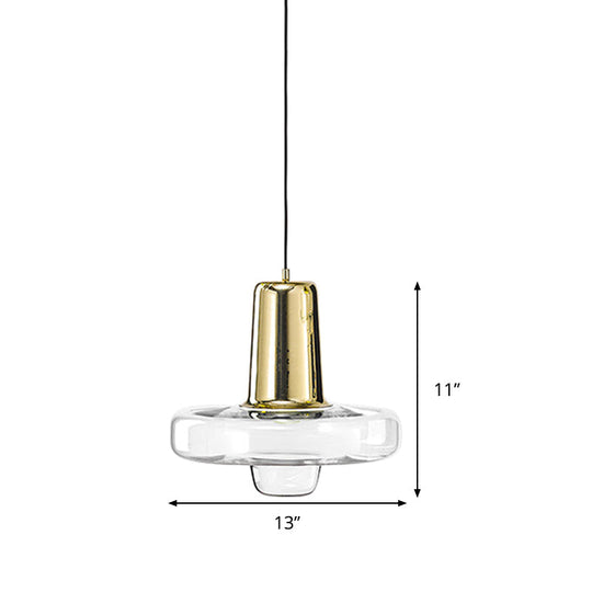 Moderne Pendelleuchte Gyro aus klarem Glas – Schwarz/Champagner/Roségold, 1 Leuchte – 20,3 cm/26,7 cm/33 cm breit