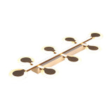 Contemporary Brown Acrylic Flush Mount Ceiling Lamp With Warm/White Light - 8/10/12 Bulbs 31.5/39/47