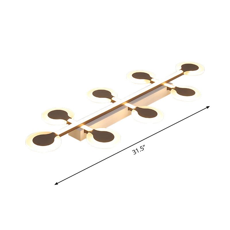 Contemporary Brown Acrylic Flush Mount Ceiling Lamp With Warm/White Light - 8/10/12 Bulbs 31.5/39/47
