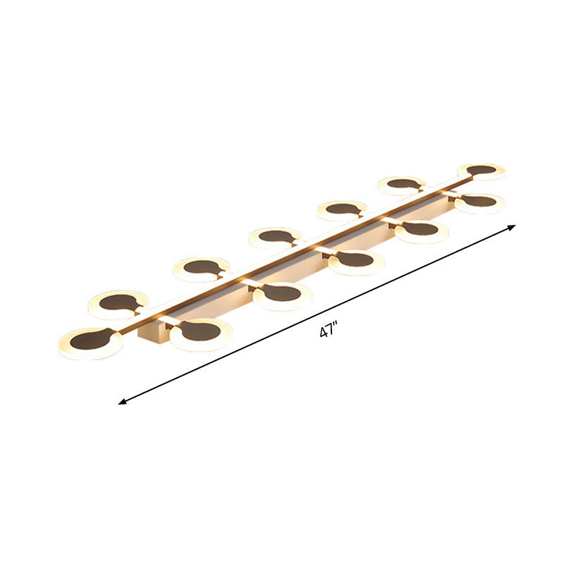 Contemporary Brown Acrylic Flush Mount Ceiling Lamp With Warm/White Light - 8/10/12 Bulbs 31.5/39/47