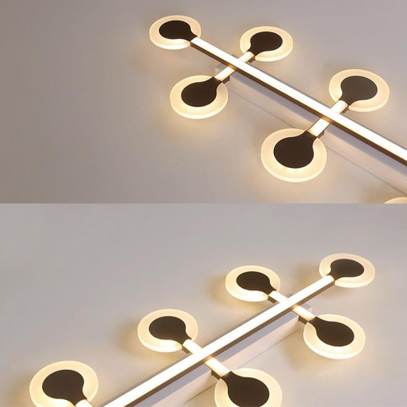 Contemporary Brown Acrylic Flush Mount Ceiling Lamp With Warm/White Light - 8/10/12 Bulbs 31.5/39/47