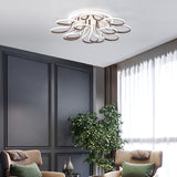 Modern Acrylic Flush Mount Ceiling Light Fixture - Bend Design 9/12 Heads Brown 38.5/46.5 Wide