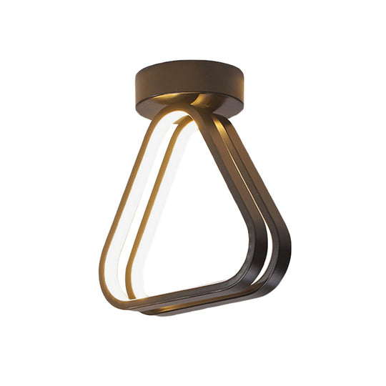 Modern Triangle Acrylic Led Ceiling Light In Black/White With Multiple Color Options