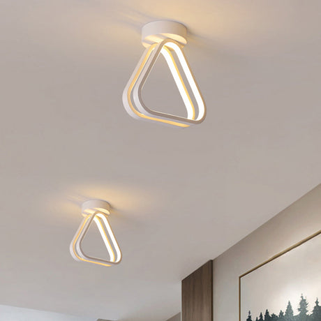 Modern Triangle Acrylic Led Ceiling Light In Black/White With Multiple Color Options