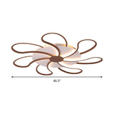 Contemporary Brown Acrylic Flush Light Fixture - Flower Design 5/6/7 Heads Ceiling Mounted